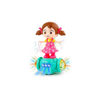 360° Rotating Musical Dancing Girl Doll with Flashing Lights -  Interactive Toy for Kids