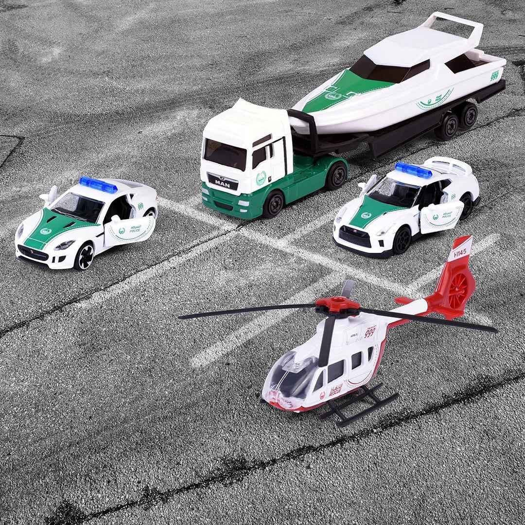 Majorette Dubai Police Diecast Cars: 5-Pack Police Car for Kids Set
