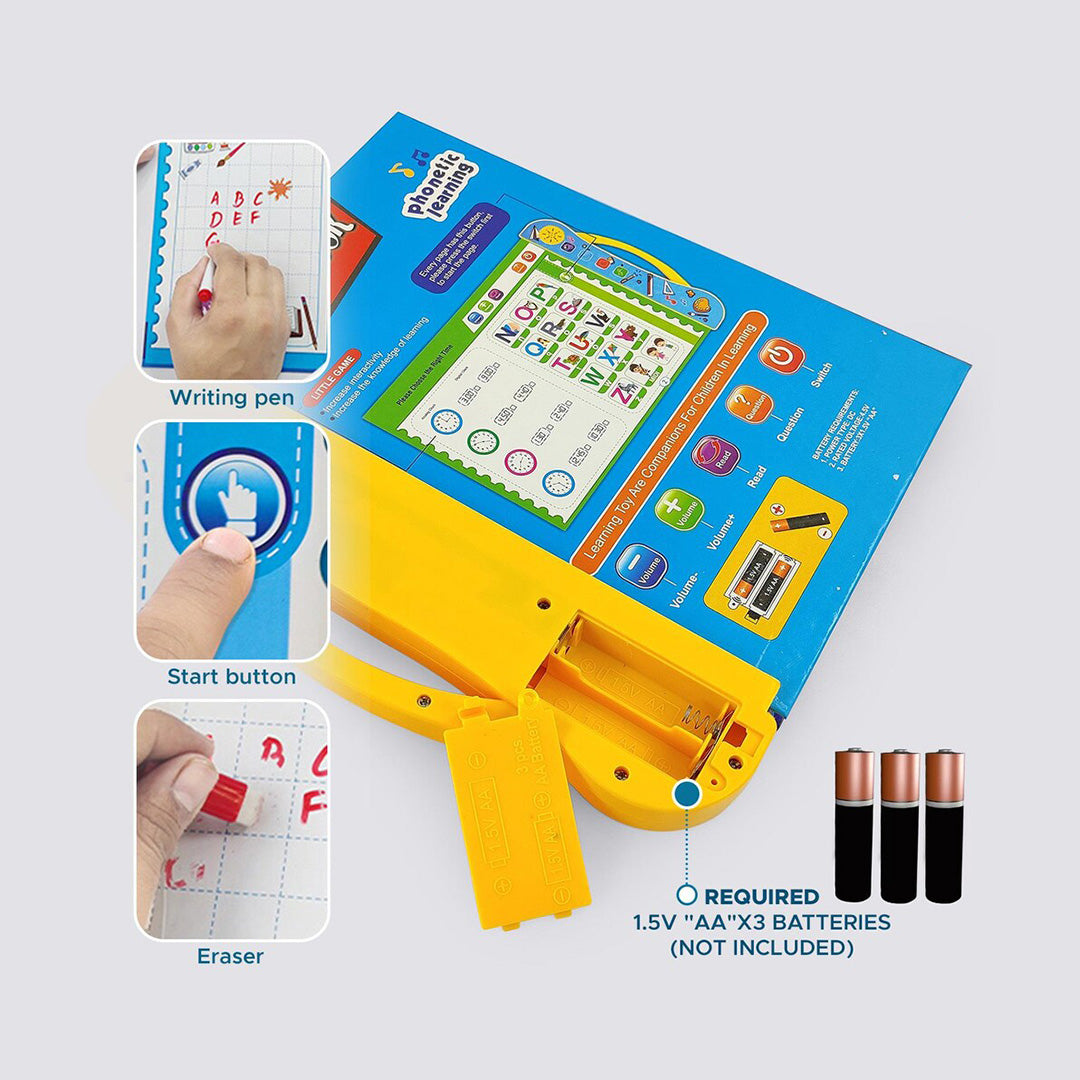 Interactive Musical English Educational Phonetic Learning Book | E-Learning Activity Toy for Toddlers
