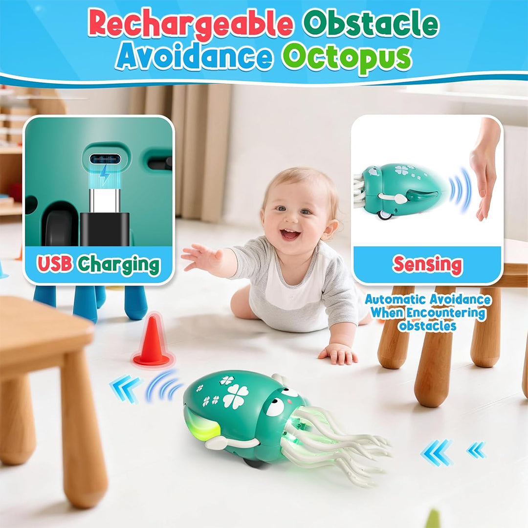Electric Crawling Octopus Baby Toy for Tummy Time
