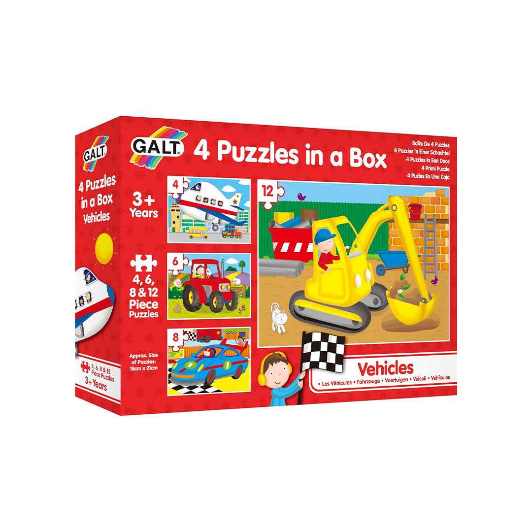 Galt Toys Vehicles 4 Puzzles in a Box