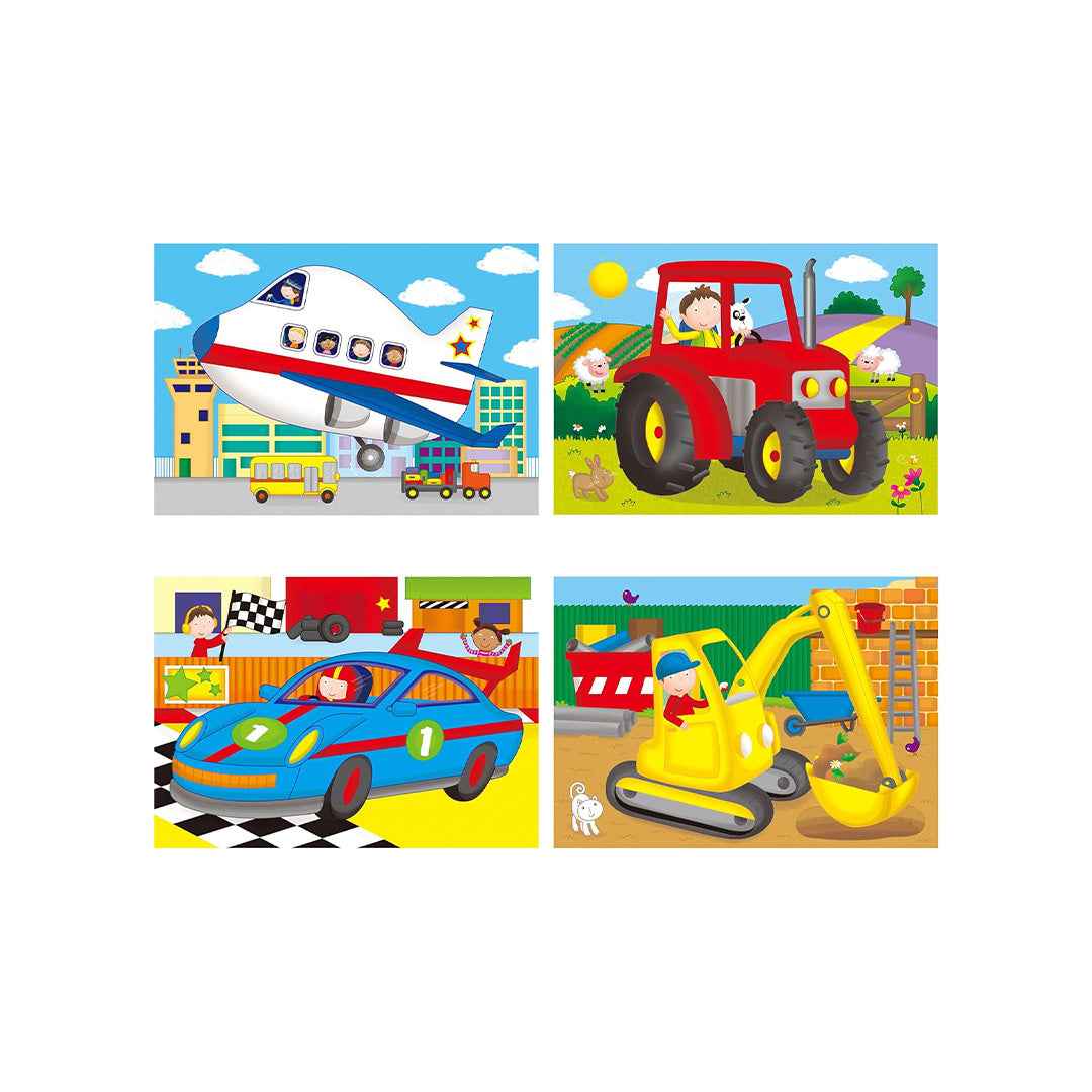 Galt Toys Vehicles 4 Puzzles in a Box