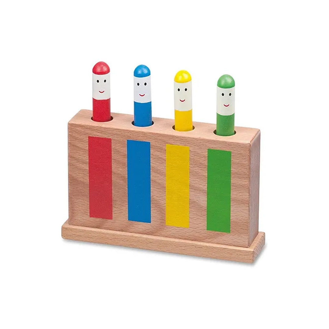 Close-up of the quality wood craftsmanship and the bright colours