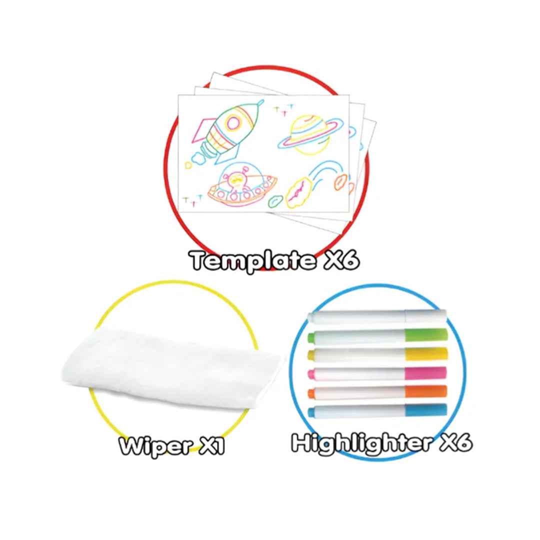 Glowboard Magic 3D Drawing Board: Light Up Art Toy & Kids Drawing Kit for Ages 3+
