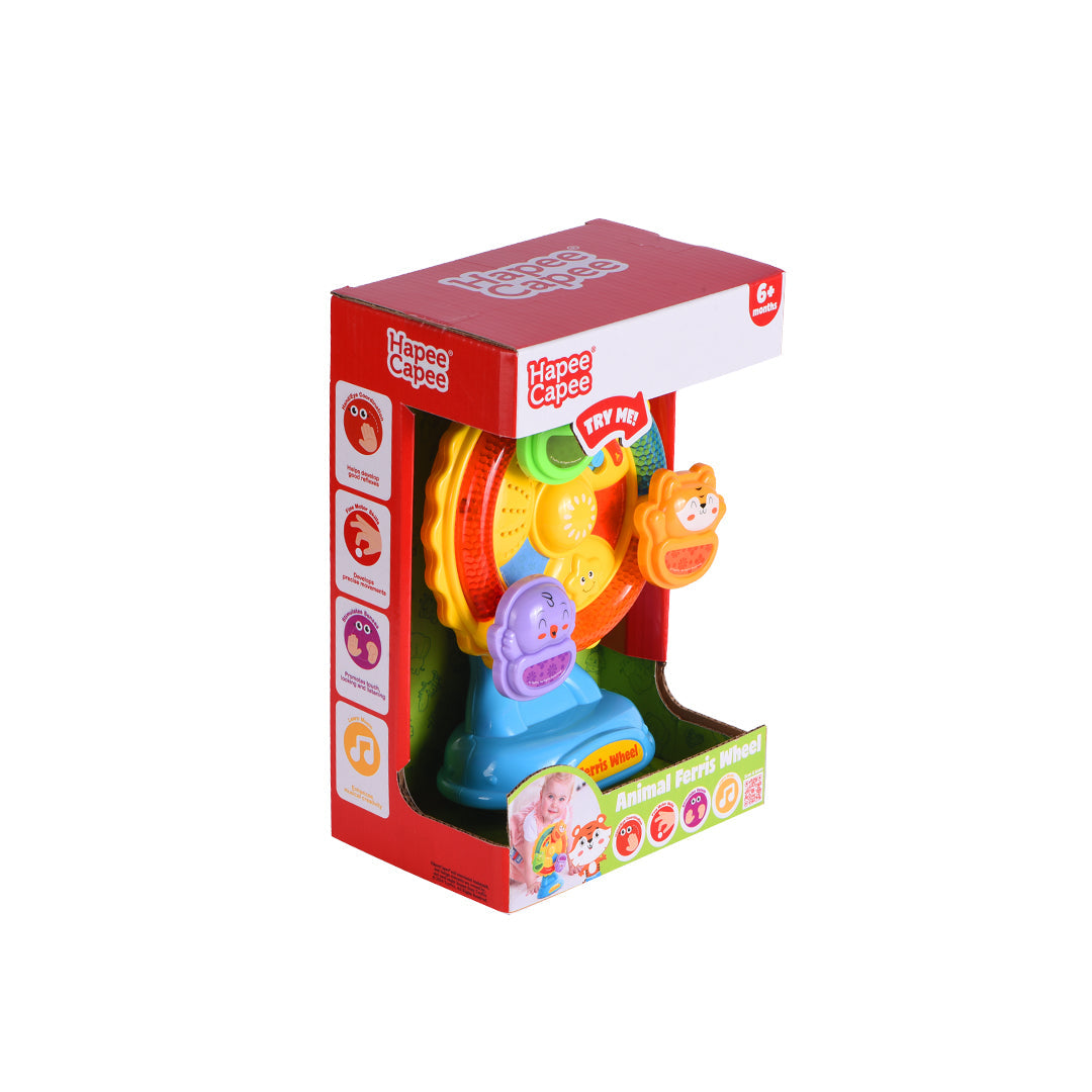 HapeeCapee Animal Ferris Wheel - Baby Sensory Toy with Lights and Music
