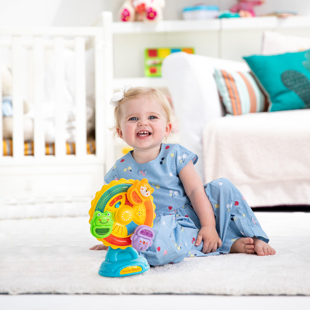 HapeeCapee Animal Ferris Wheel - Baby Sensory Toy with Lights and Music - Toyspry