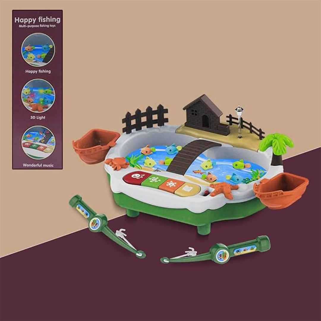 Happy Fishing Game with Music - 24 Piece Fishing Kids Toy Set