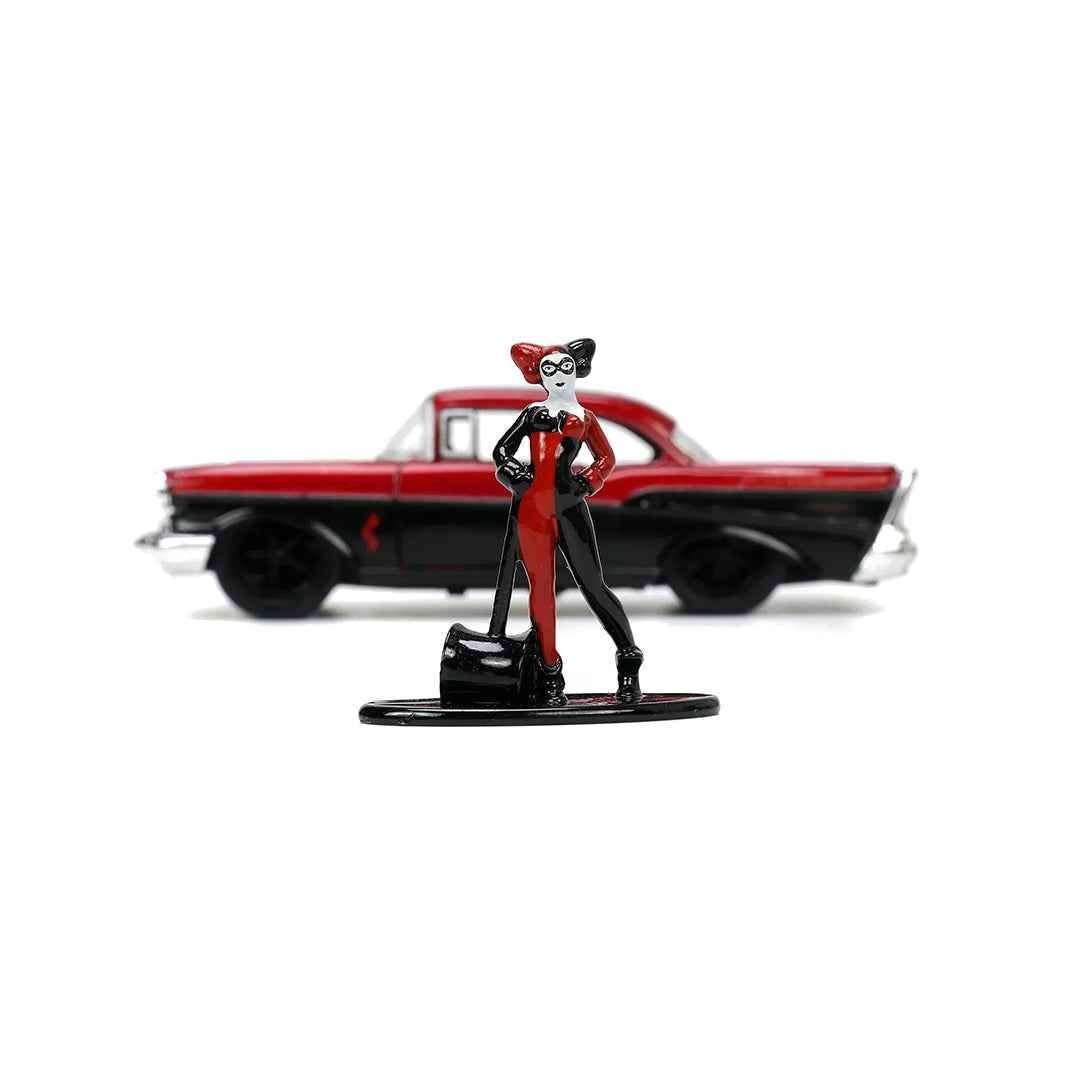 Harley Quinn Chevy Bel Air Diecast: 1957 1:32 with Figure