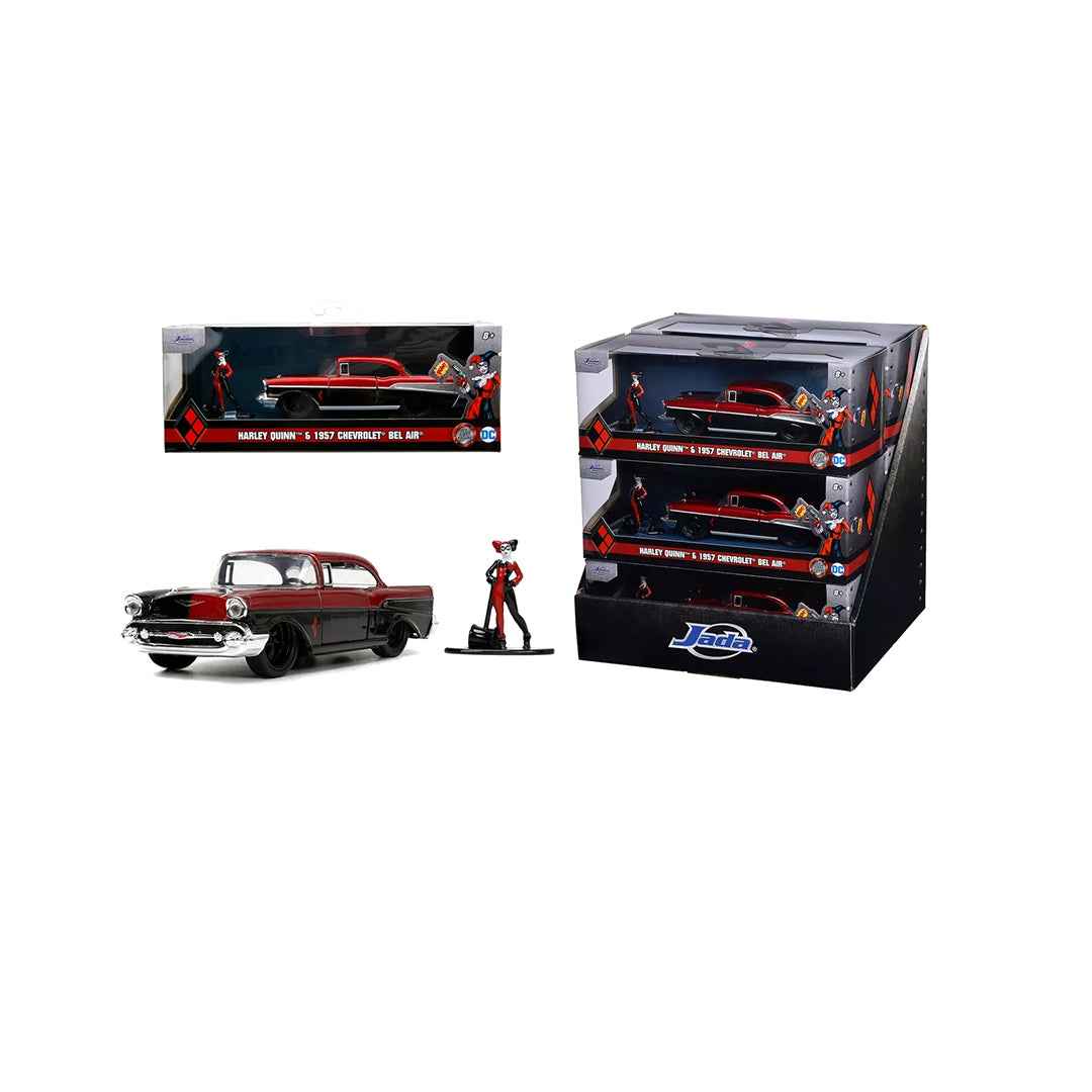 Harley Quinn Chevy Bel Air Diecast: 1957 1:32 with Figure