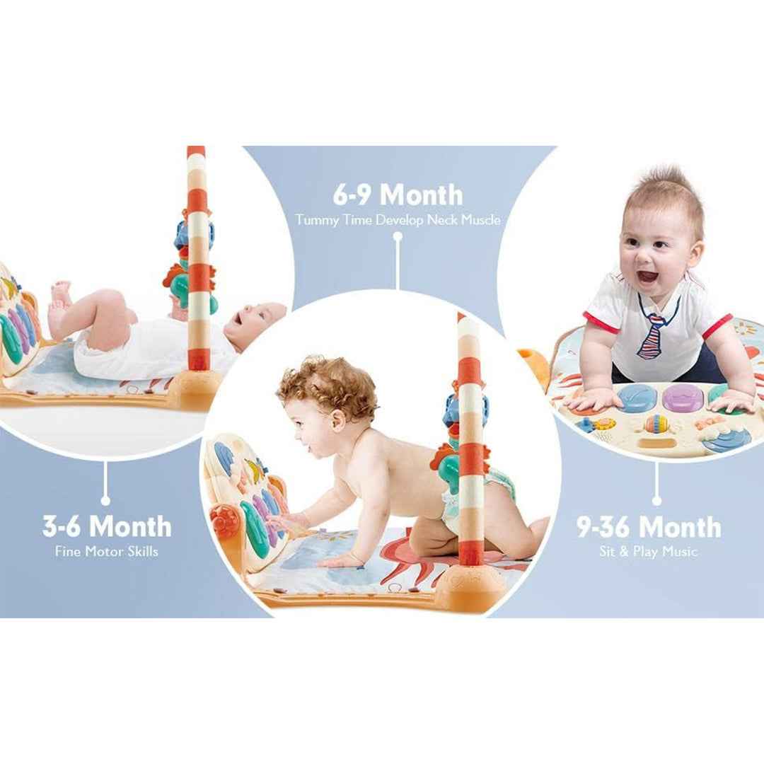 Huanger Baby Play Mat with Piano: Infant Gym & Tummy Time Toys