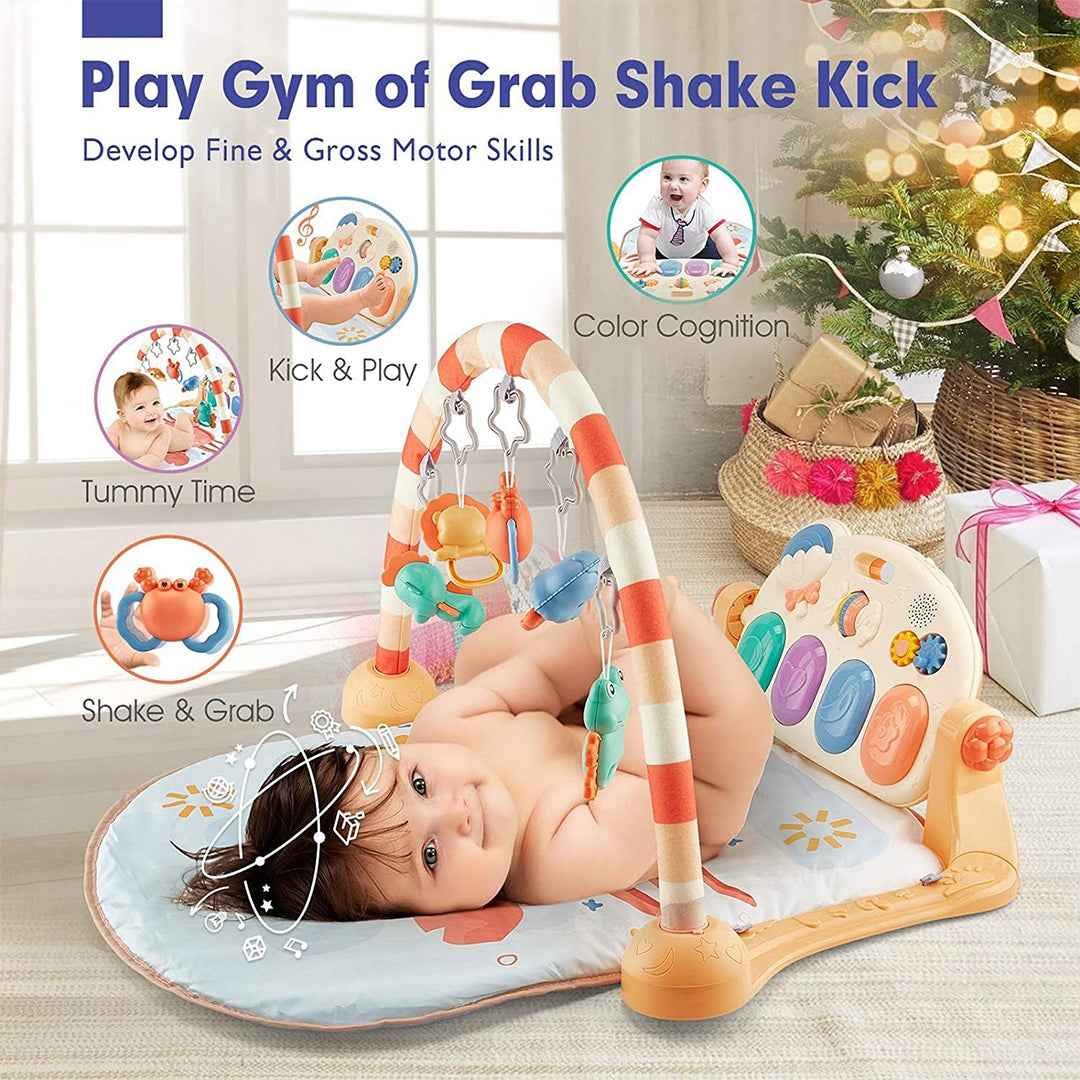 Huanger Baby Play Mat with Piano: Infant Gym & Tummy Time Toys