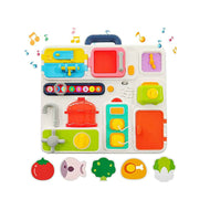 10-in-1 Musical Kids Kitchen Busy Board | Childrens Toy Kitchen Fun