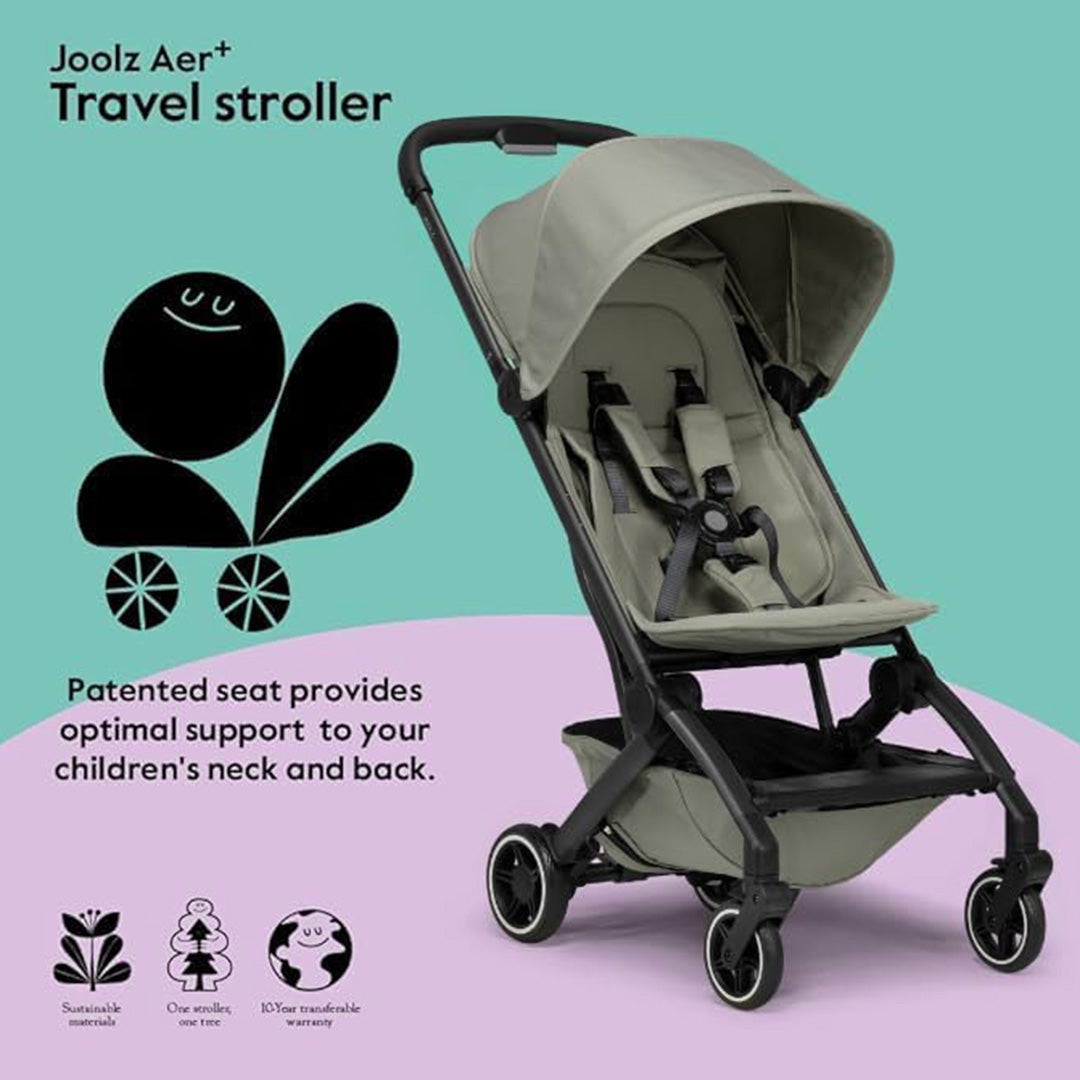 Joolz Aer+ Stroller Bundle - Forest Green | Includes Bumper Bar & Free Carrycot