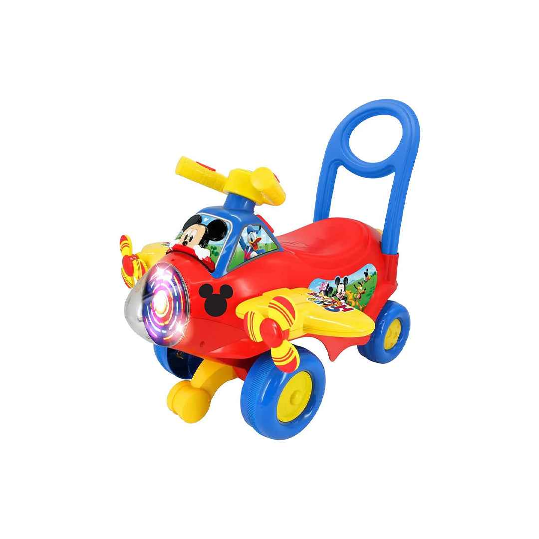 Kiddieland Mickey Mouse Spinning Lights Activity Plane Ride On Car