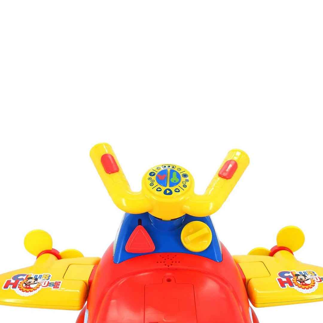 Kiddieland Mickey Mouse Spinning Lights Activity Plane Ride On Car