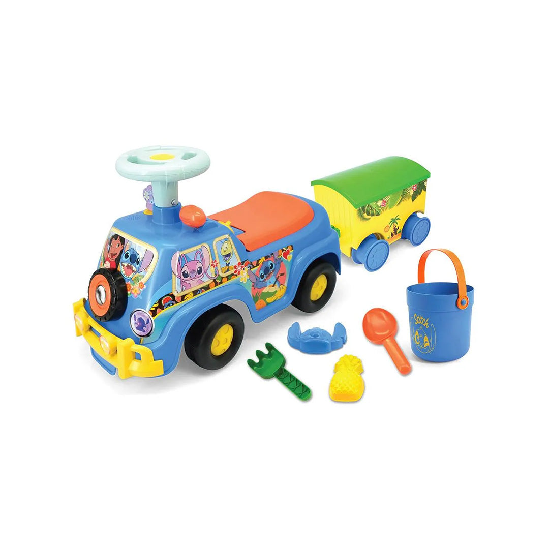Kiddieland Stitch Camper Van Ride On Car with Trailer