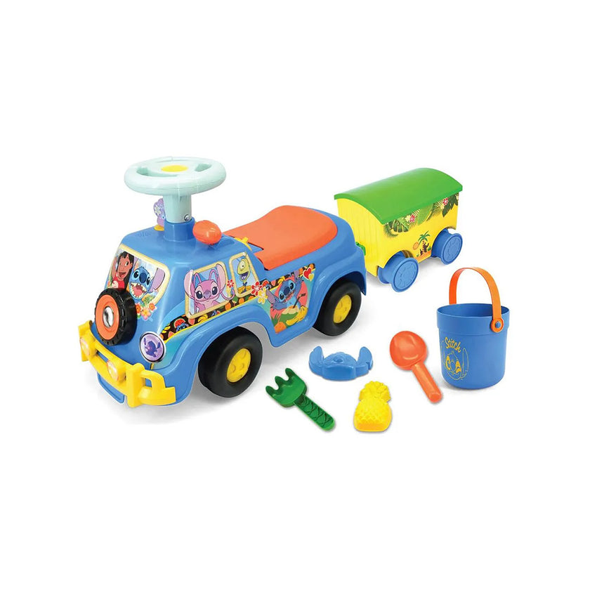 Kiddieland Stitch Camper Van Ride On Car with Trailer