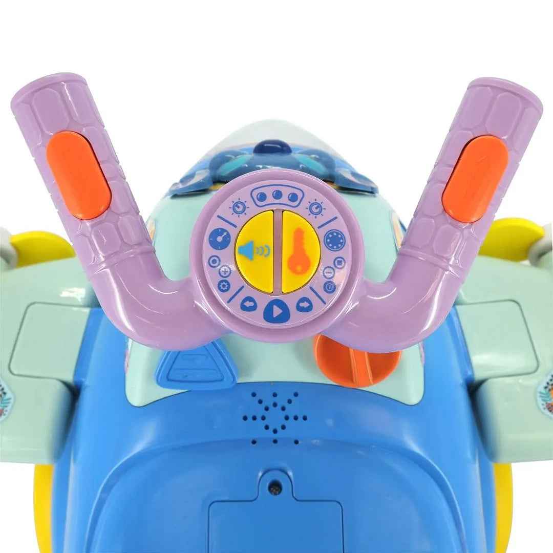 Kiddieland Stitch Spinning Lights Activity Plane Ride On Car