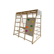 Kiddoro Cheerful Climber Playset | Compact Wooden Swing Set for Kids