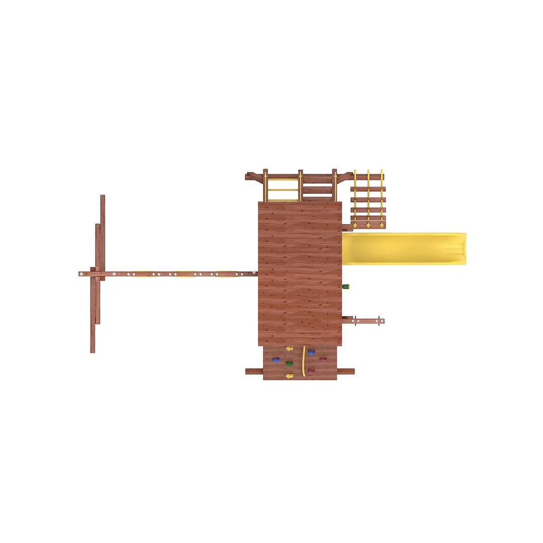 The Kiddoro Discovery Den Wooden Swing Set