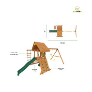 Kiddoro Hill Top Heights Swing Set | Premium Wooden Outdoor Playground with Punching Bag