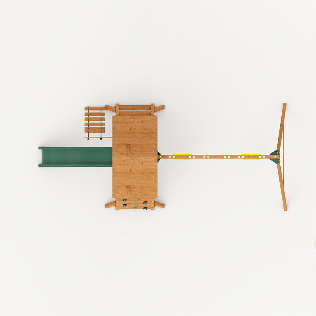 Kiddoro Hill Top Heights Swing Set | Premium Wooden Outdoor Playground with Punching Bag