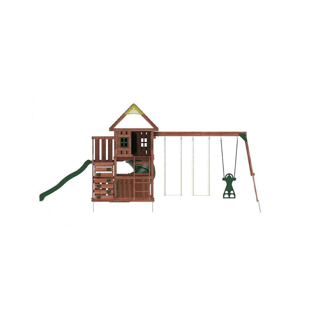 Kiddoro Little Heroes HQ Swing Set | Wooden Outdoor Playground with Tube Slide (Copy)