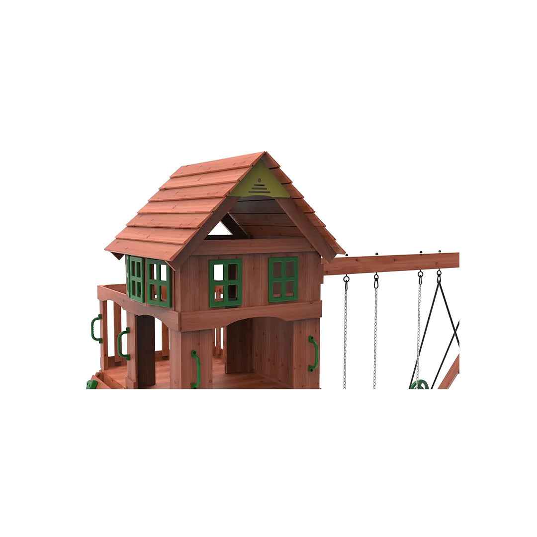 Kiddoro Playful Peaks Swing Set | Wooden Treehouse Outdoor Playground (Copy)