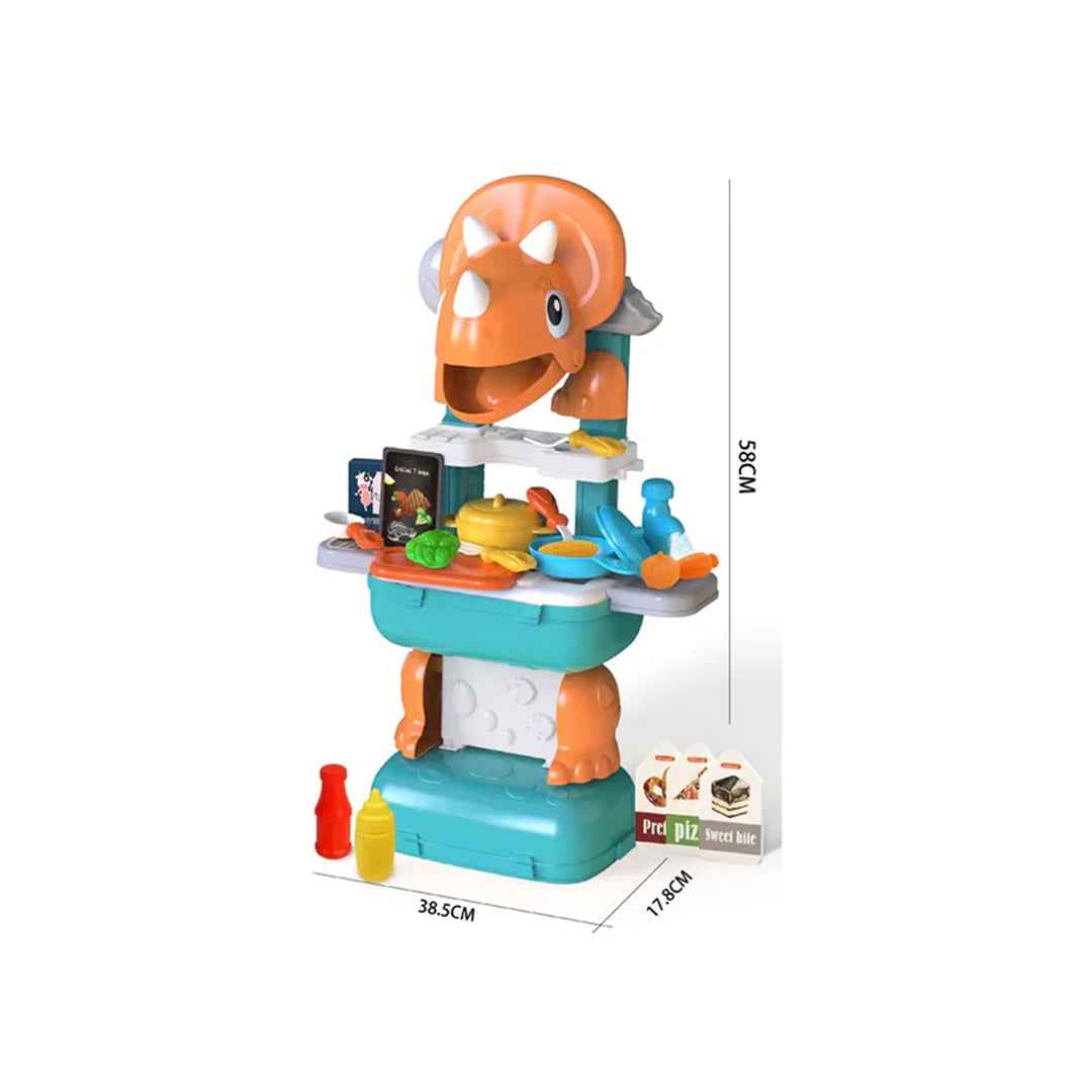 Dinosaur Kids Kitchen Set Accessories (46pc) | Fun Kids Toy Kitchen Play