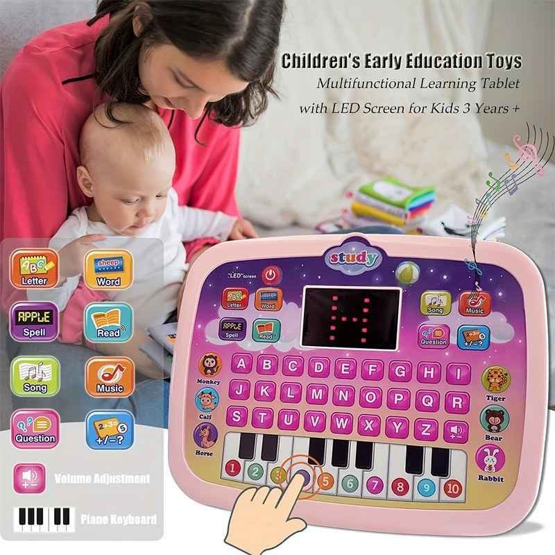 Kids Learning Pad with Interactive Questions and Piano Keyboard - Educational Toy for Toddlers