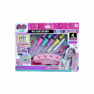Kids Nail Art Studio Set with Nail Pens, Glitter, and Stickers
