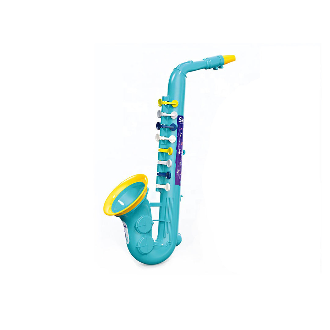 Kids Play Music Kit: Plastic Toy Saxophone, Trumpet, & Echo Mic