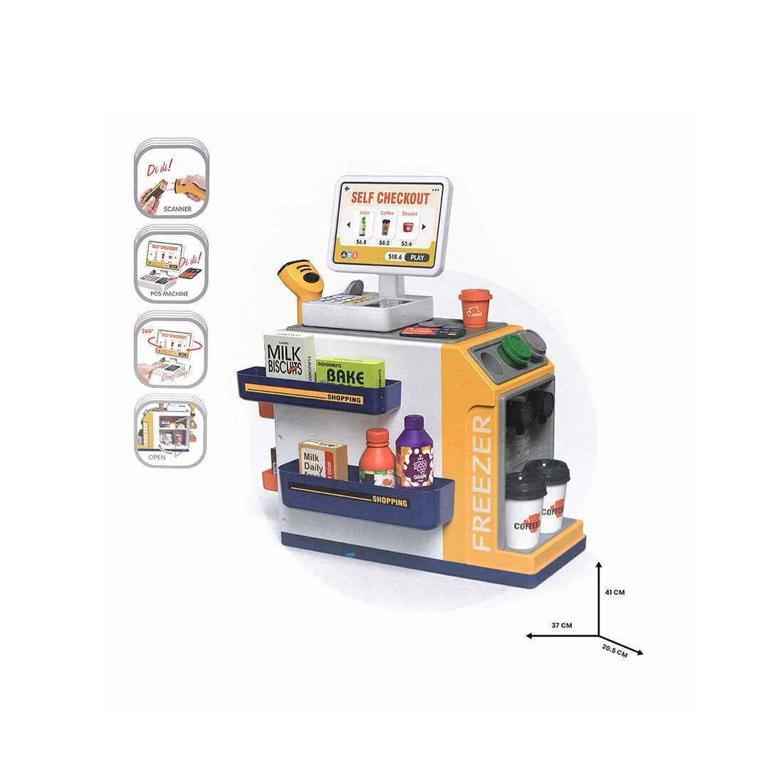 Kids Supermarket Play Set with Scanner and POS Machine - 46 Piece Toy