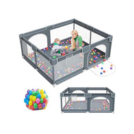 Large Playpen for Babies and Toddlers - Portable Playard with Non-Slip Base & Breathable Mesh