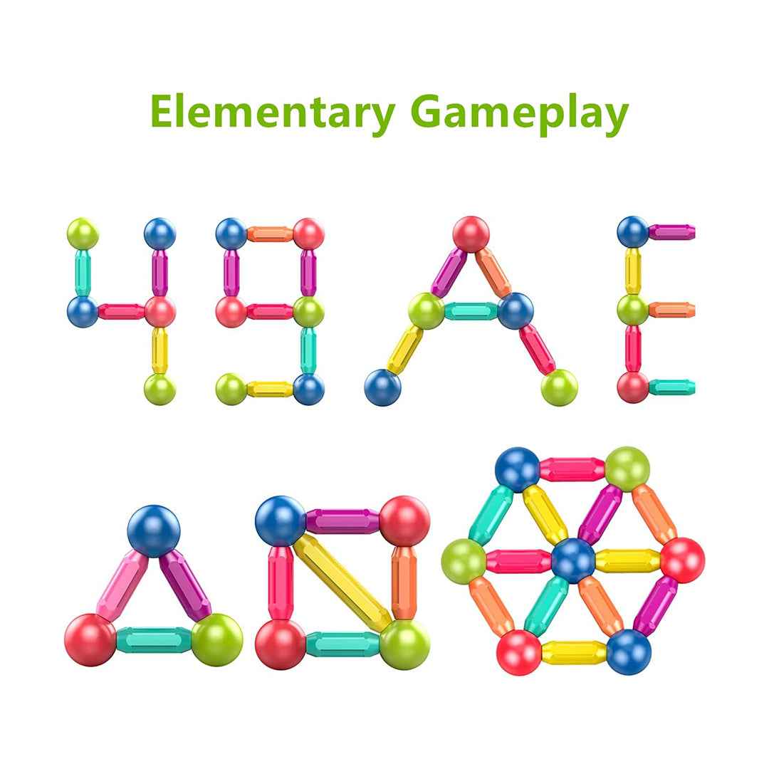 Magnetic Building Sticks & Balls Set | STEM Stacking Educational Toys for Kids (42 PCS)