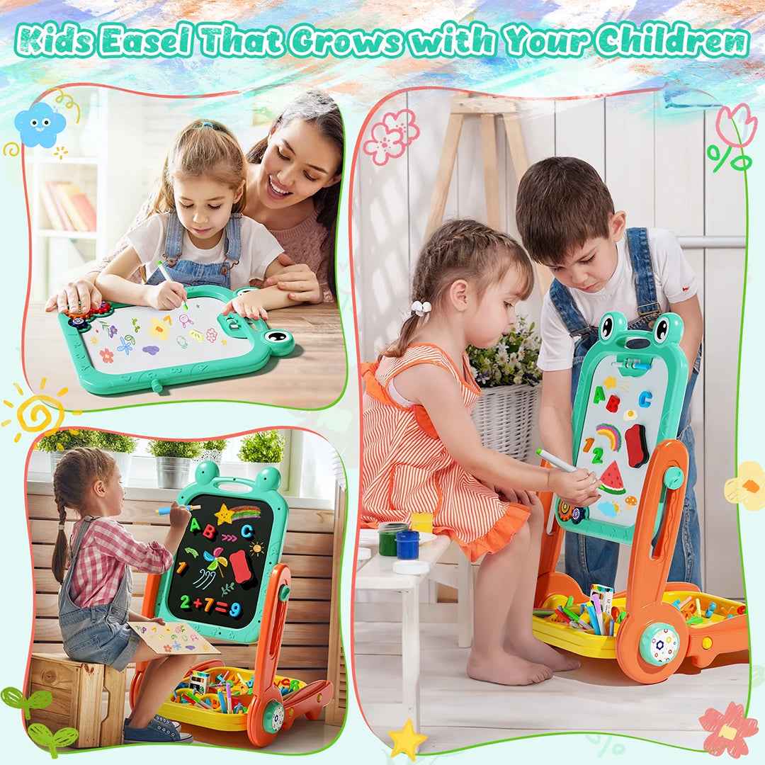 4-in-1 Kids Drawing Board | Adjustable Art Easel!