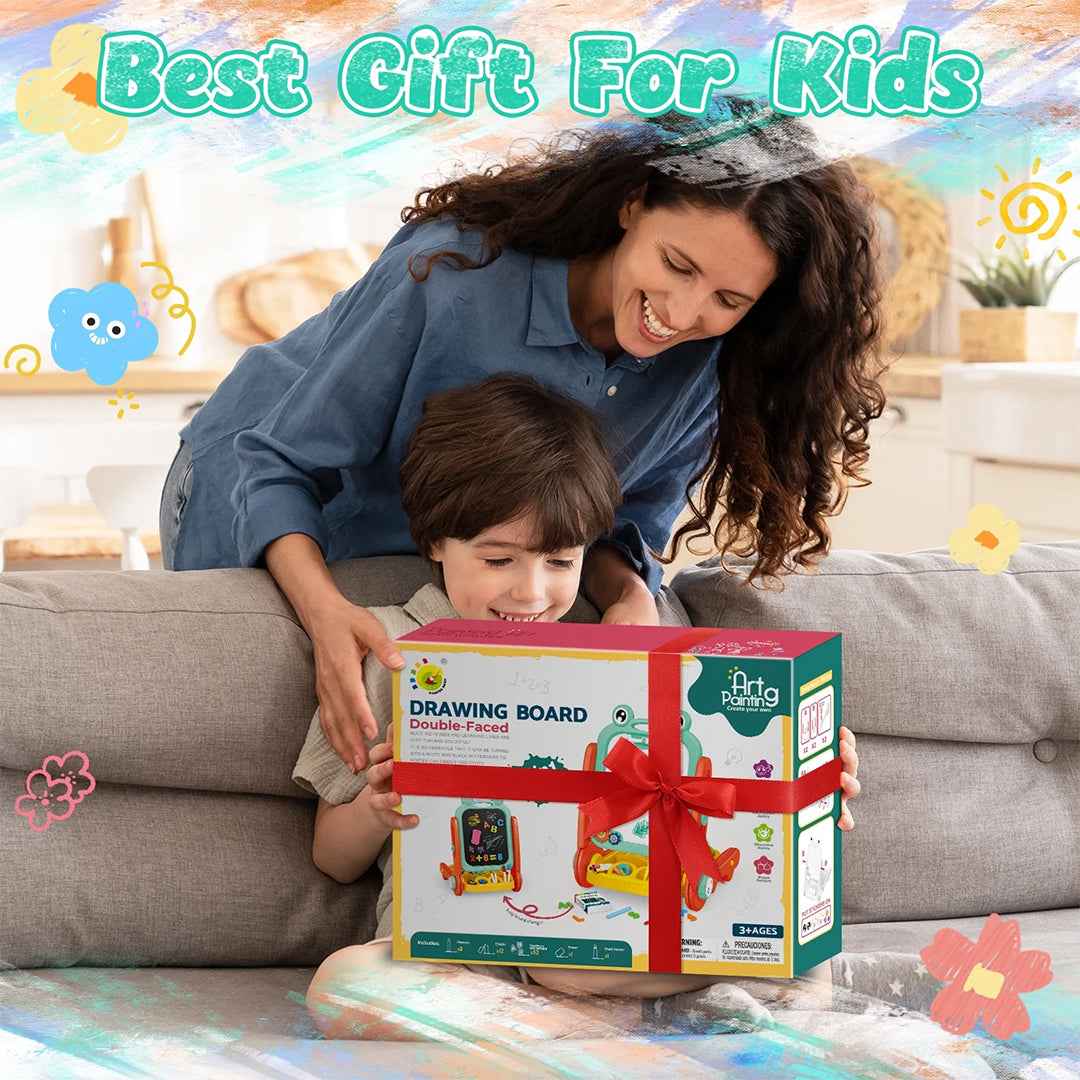 4-in-1 Kids Drawing Board | Adjustable Art Easel!