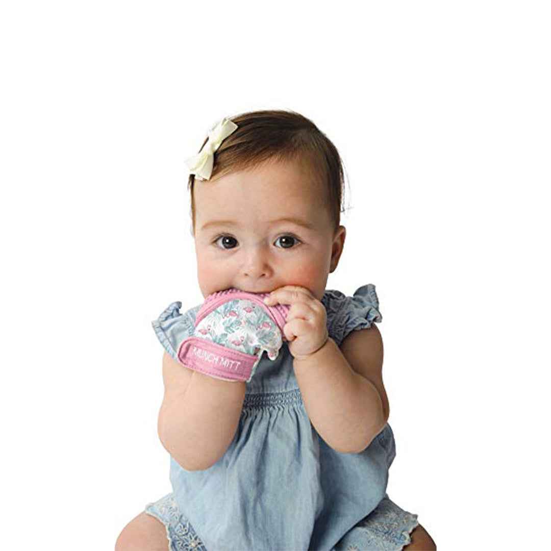 Malarkey Kids Munch Mitt Teething Mitten – Flamingo Design