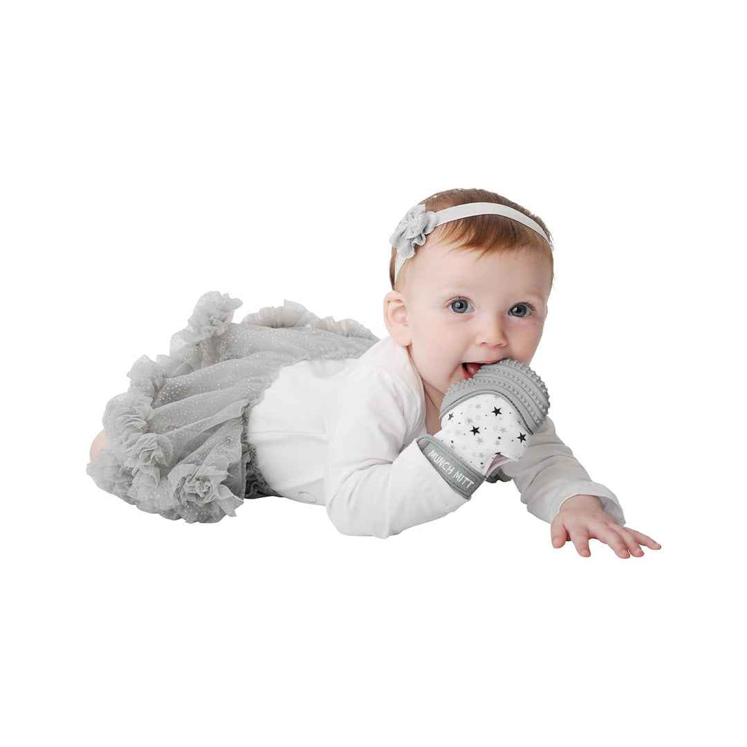 Malarkey Kids Munch Mitt Teething Mitten – Grey Stars (Copy)