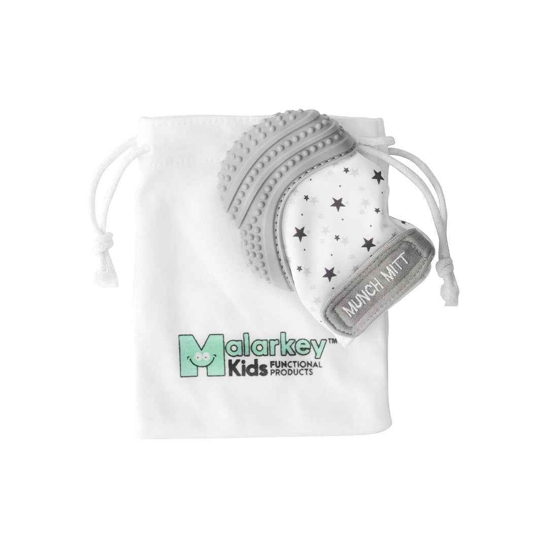 Malarkey Kids Munch Mitt Teething Mitten – Grey Stars (Copy)