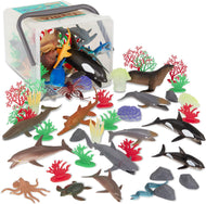 Terra marine animal playset for kids - 60 Piece Ocean Animal & Accessory Toy Set for Kids