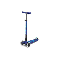 Micro Maxi Deluxe Foldable LED Scooter - Navy Blue | Premium Kick