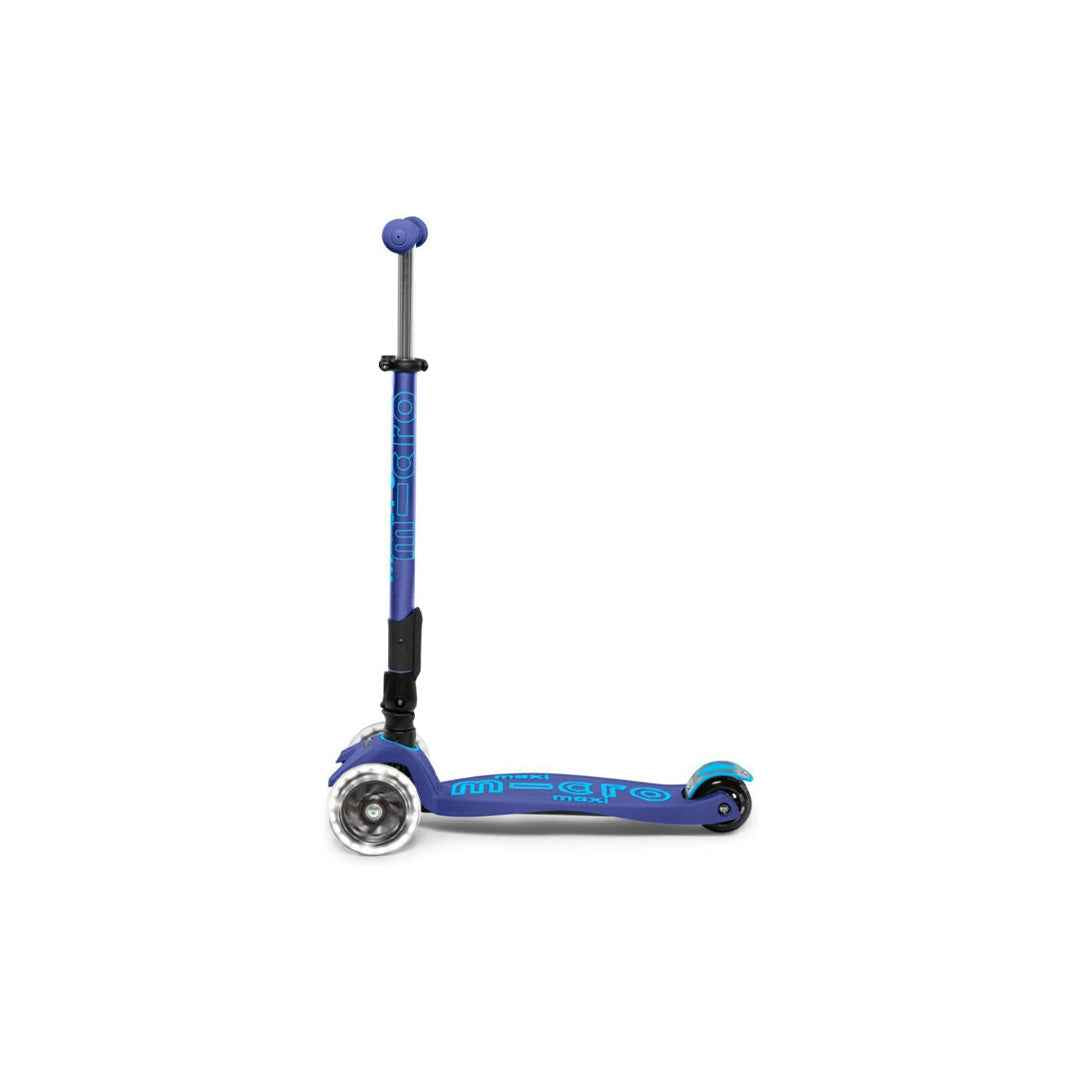 Micro Maxi Deluxe Foldable LED Scooter - Navy Blue | Premium Kick