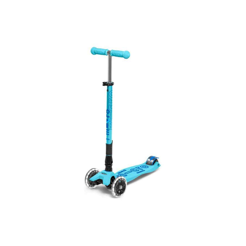 Micro Maxi Deluxe Foldable Scooter with LED Wheels - Bright Blue