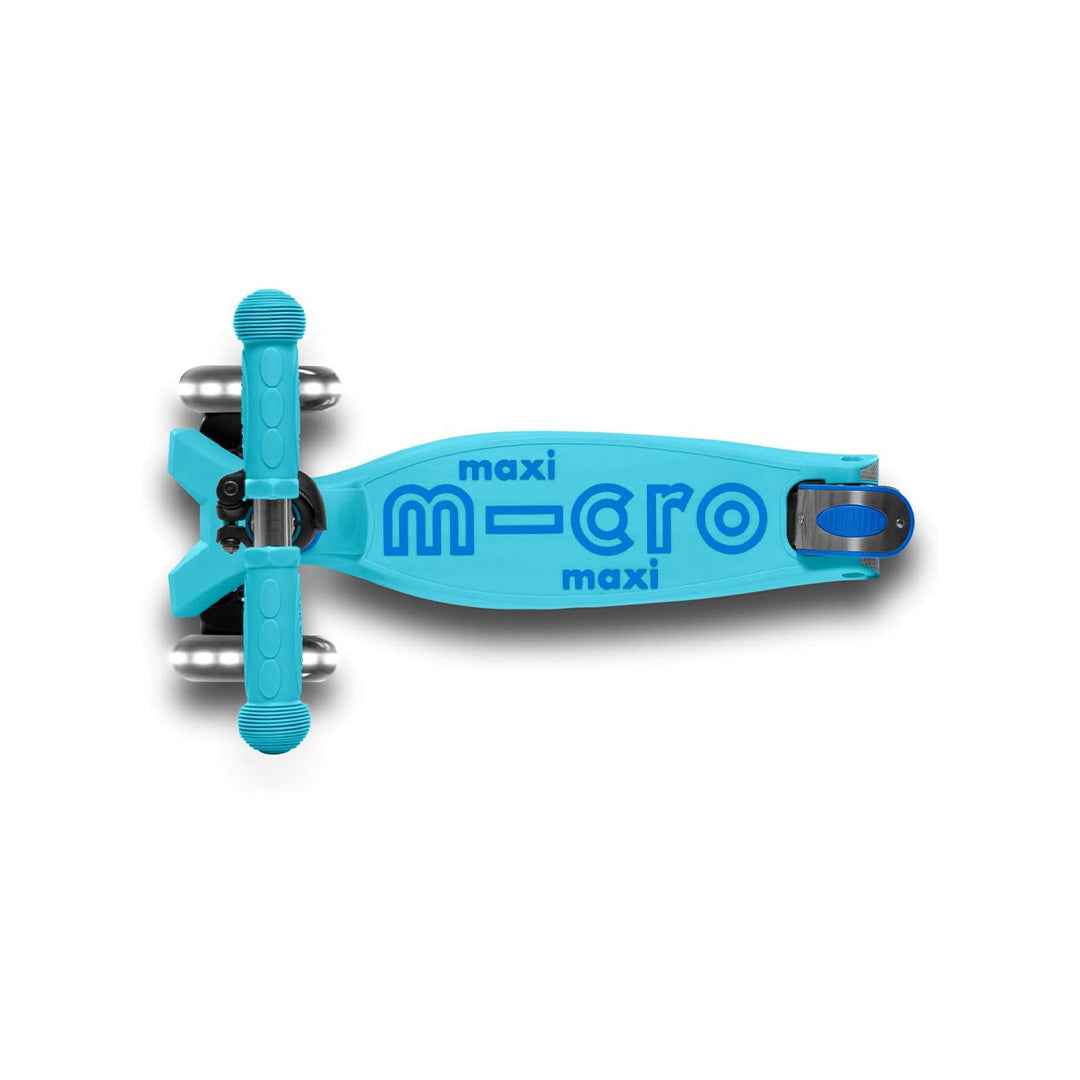 Micro Maxi Deluxe Foldable Scooter with LED Wheels - Bright Blue