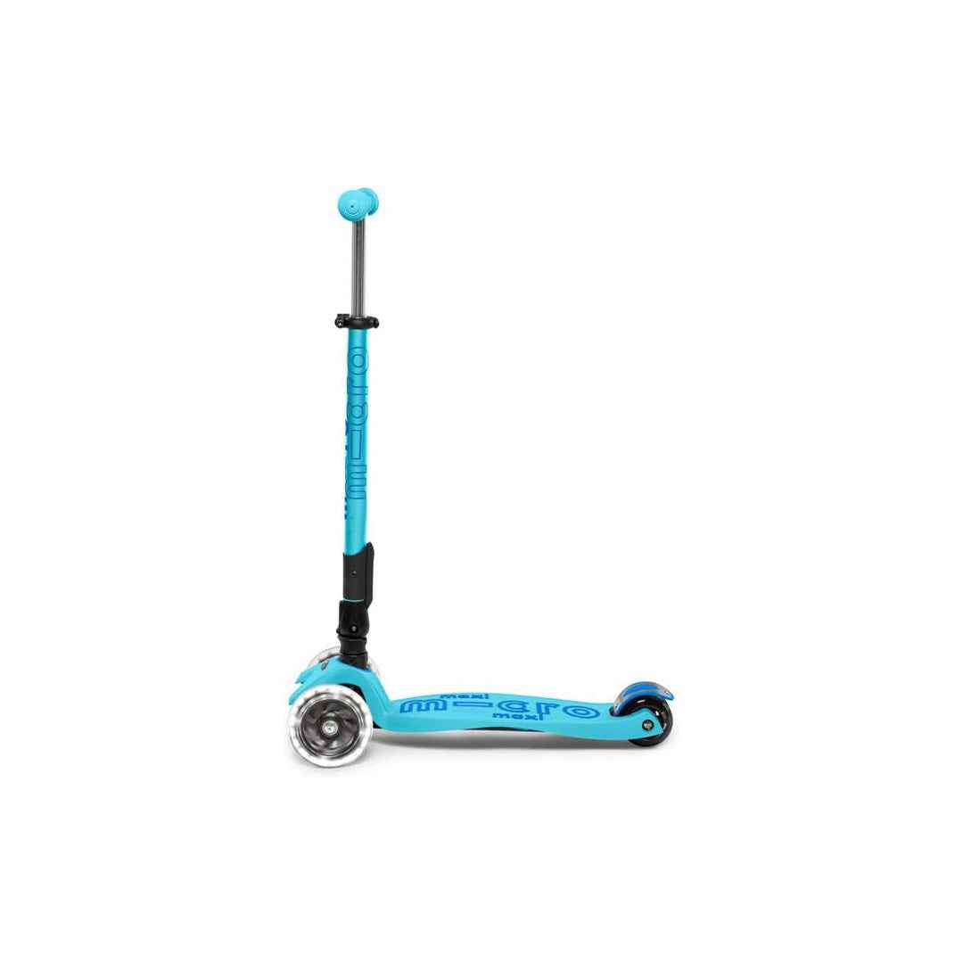 Micro Maxi Deluxe Foldable Scooter with LED Wheels - Bright Blue