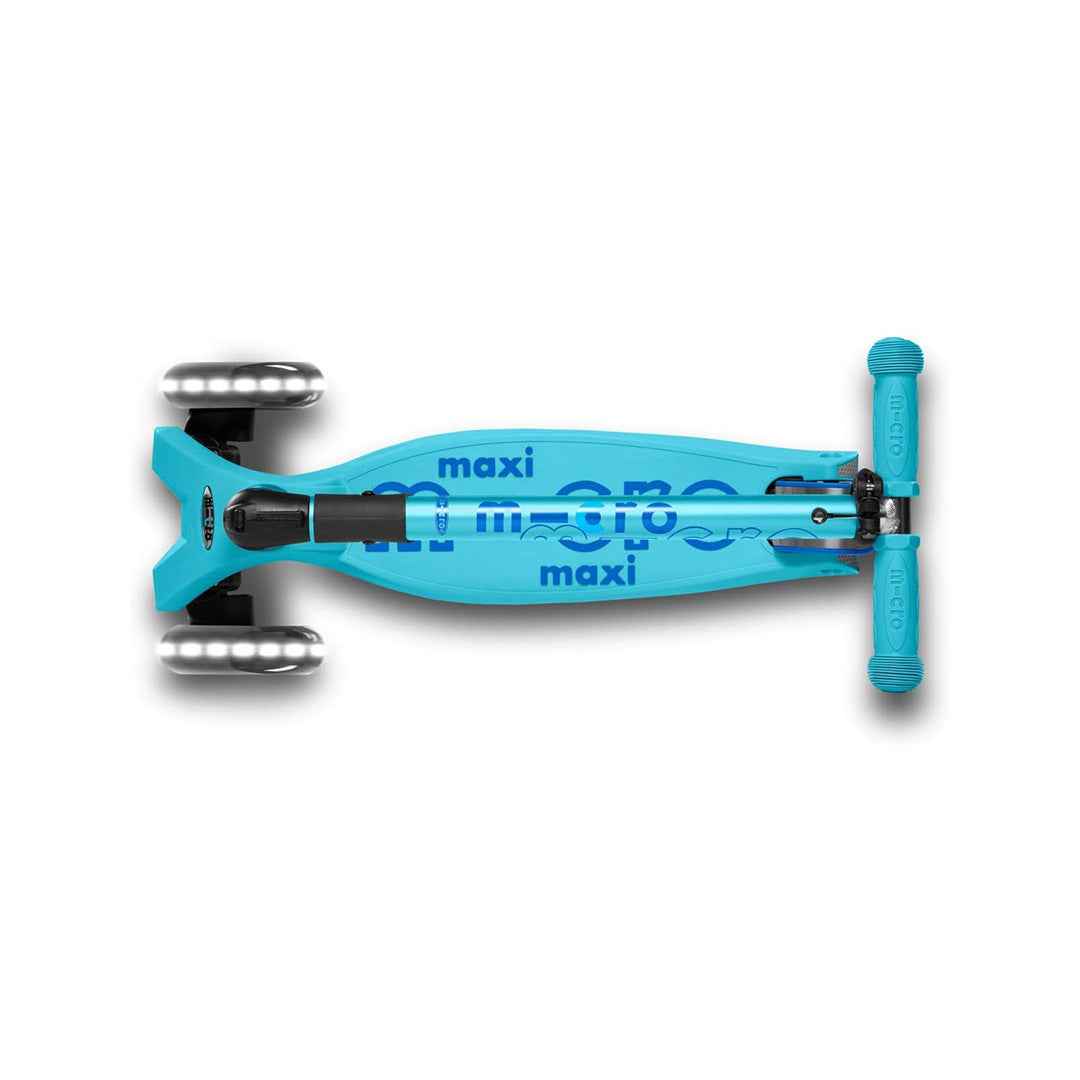 Micro Maxi Deluxe Foldable Scooter with LED Wheels - Bright Blue