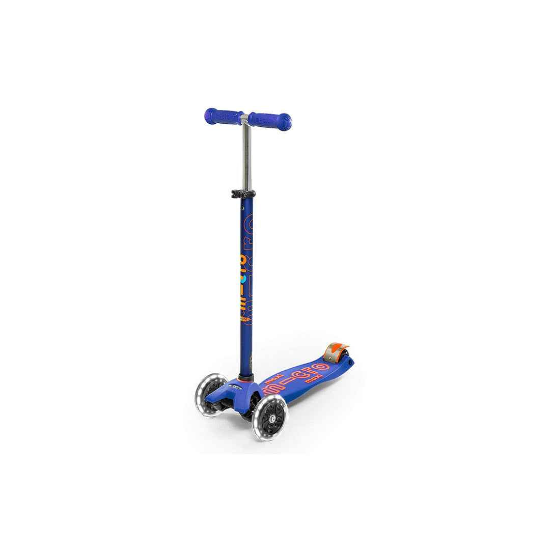 Micro Maxi Deluxe LED Scooter - Blue | Premium Kick Scooter for Kids