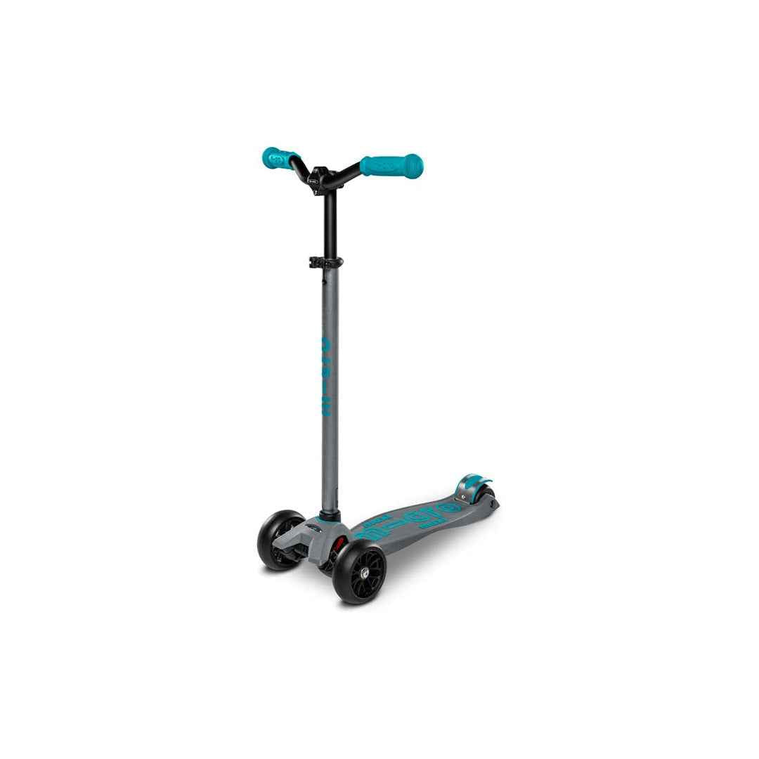 Micro Maxi Deluxe Pro Scooter - Grey/Aqua | Premium Kick Scooter for Kids 5+