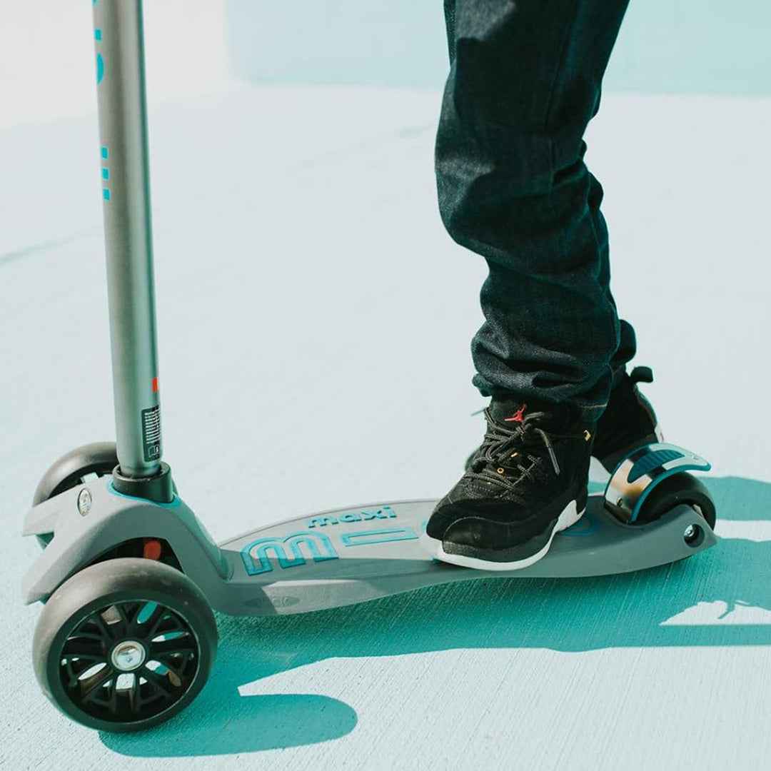 Micro Maxi Deluxe Pro Scooter - Grey/Aqua | Premium Kick Scooter for Kids 5+
